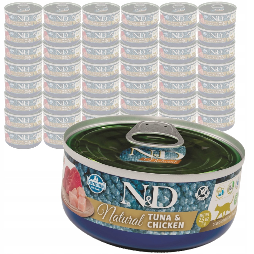 Levně Farmina N&d Cat Natural 48x70g Mokré Krmivo Pro Kočky Tuňák Kuře