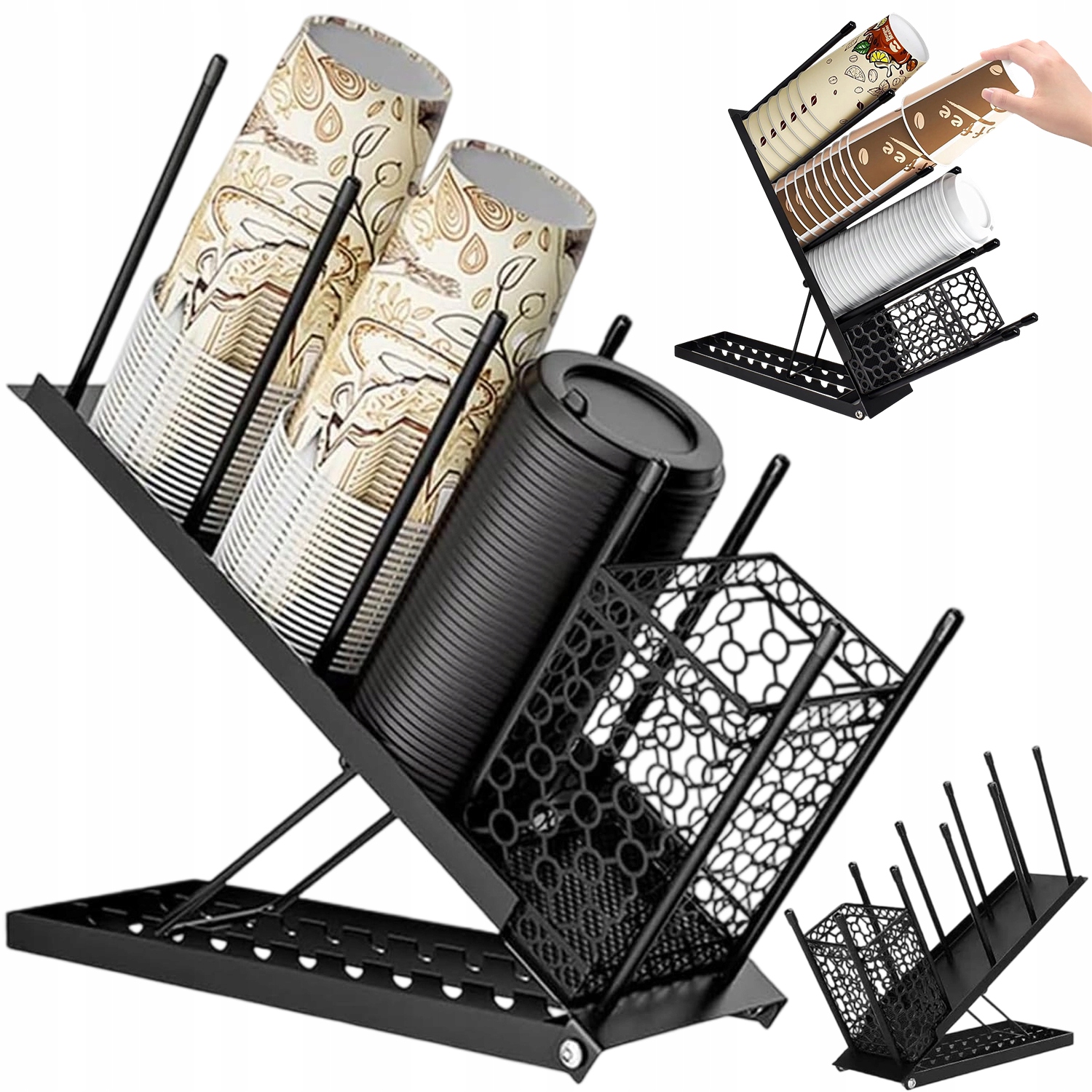 Levně Organizér Na Šálky Dávkovač Na Šálky, Nastavitelný, Odolný Proti Ohýbání