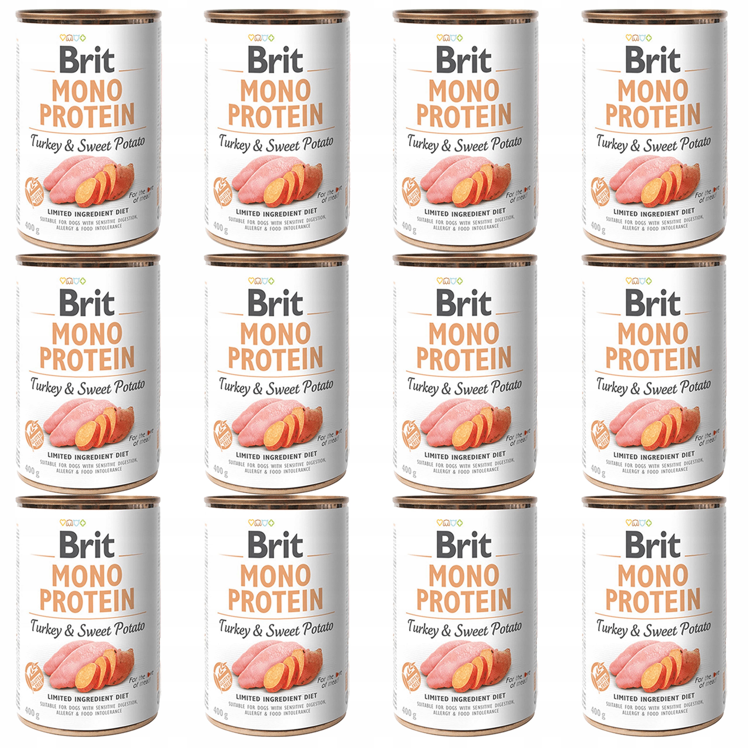 Brit Mono Krmivo mokré pro psa Krůta Batát 12 x 400 g, monoproteinové, bez obilovin