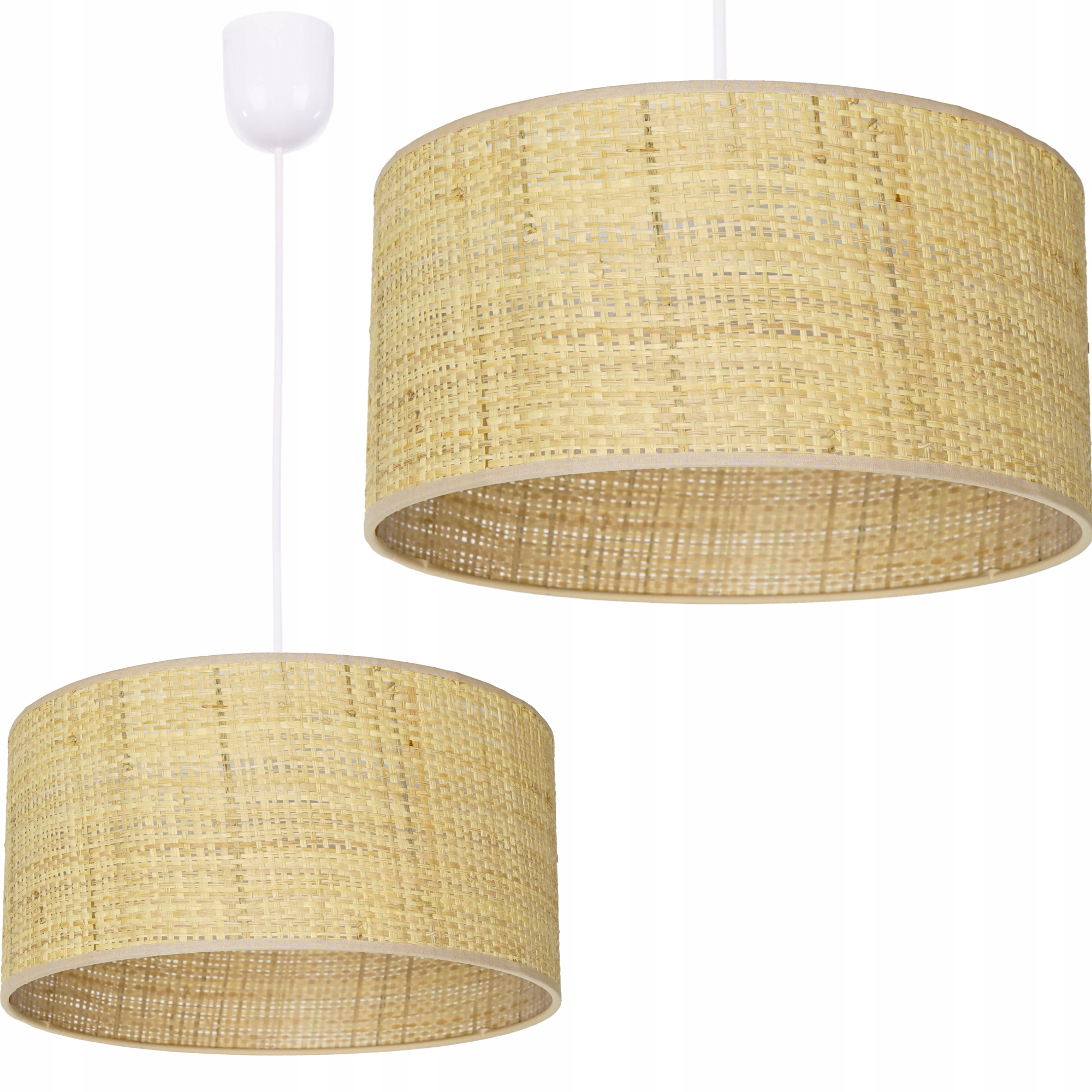 Závěsná Stropní Lampa Stínidlo Boho Ratan 40 CM Ratanová Led Polská Lampa