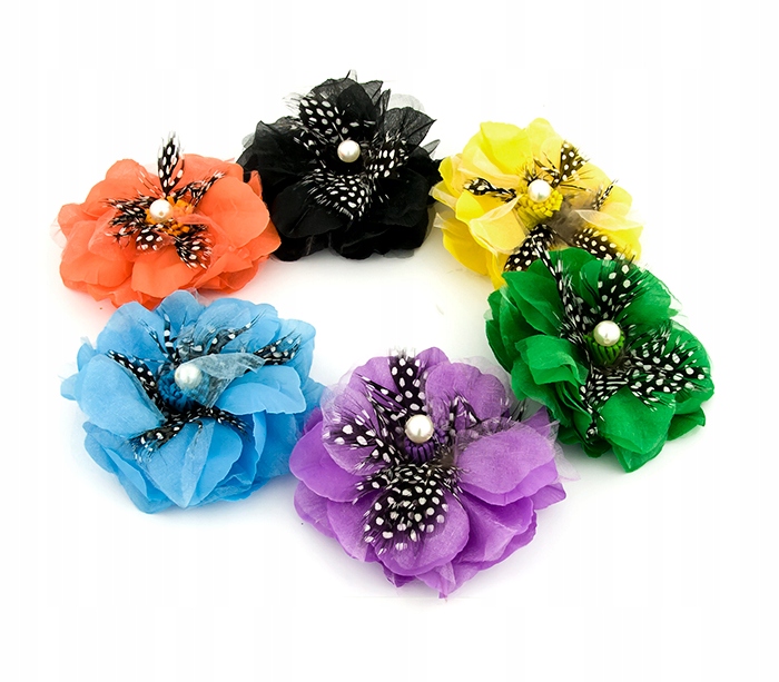 

Spinki/ broszki kolorowe kwiaty komplet 6 sztuk