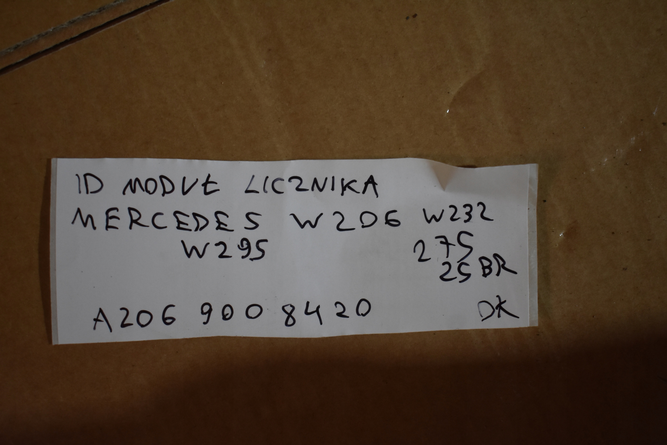 IDEALNY Module Instruments tachymètre compte tours MERCEDES W206 W232 W295 1