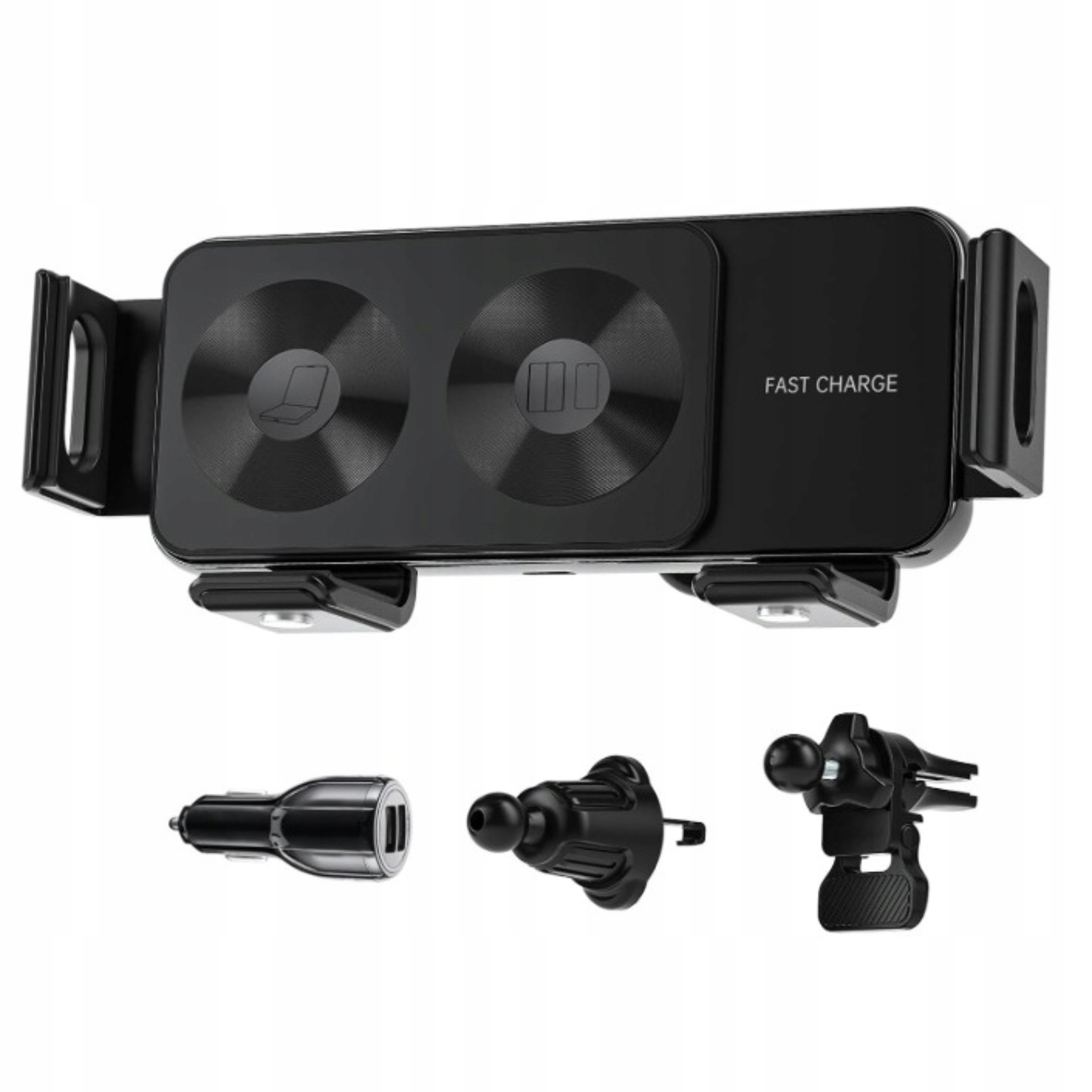 Uchwyt Samochodowy z Ładowarką Indukcyjną 15W – Automatyczna Rotacja 90°