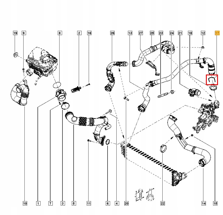 ZABEZPIECZENIE KLAMRA RURA RENAULT MASTER 2.3DCI Numer katalogowy części 9700219