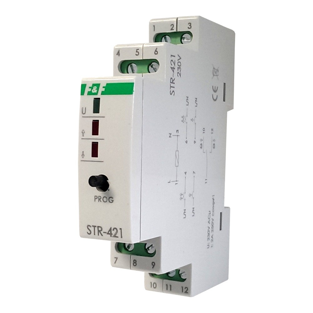 Ovladač rolet STR-421 dvoutlačítkový na lištu 35 mm 230 V F&f 1443