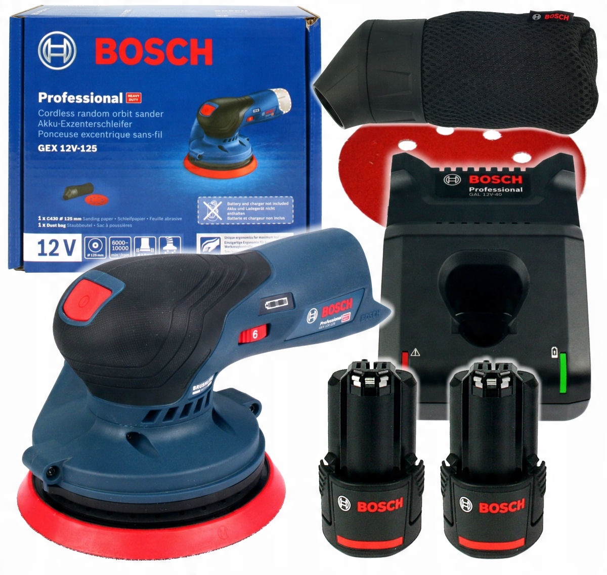 

Szlifierka Mimośrodowa Gex 12V-125 Bosch 2x2,0Ah