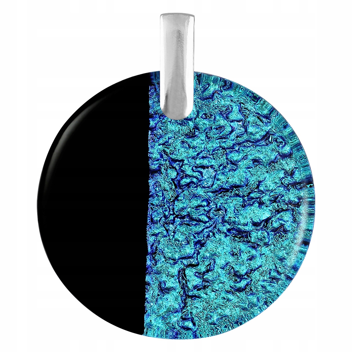 Dámský modrý přívěsek Harf sklo murano kolečko