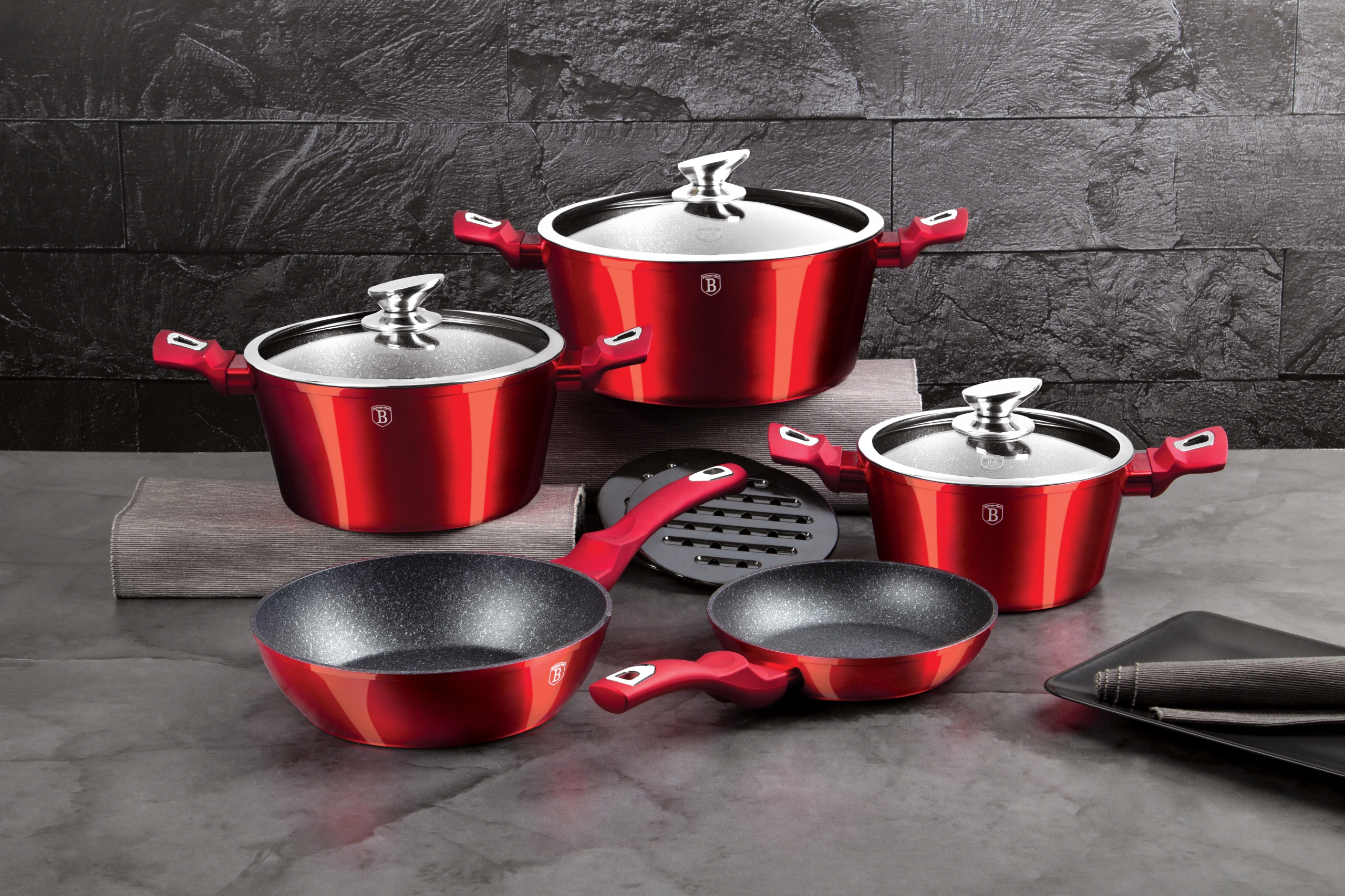 Zestaw garnków BerlingerHaus Burgundy Edition10el.