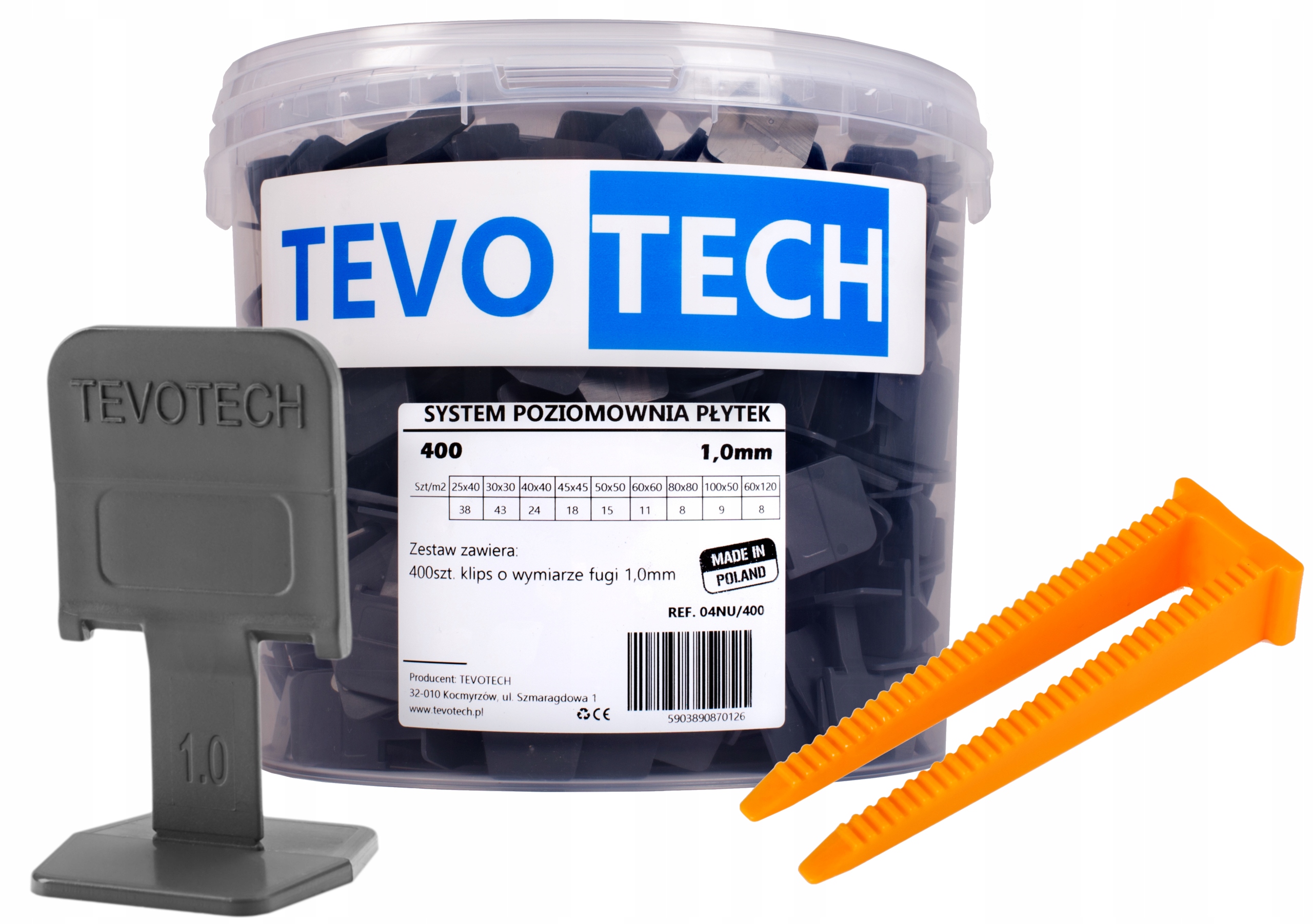 

System Poziomowania Płytek Tevotech 400+100 1,0mm