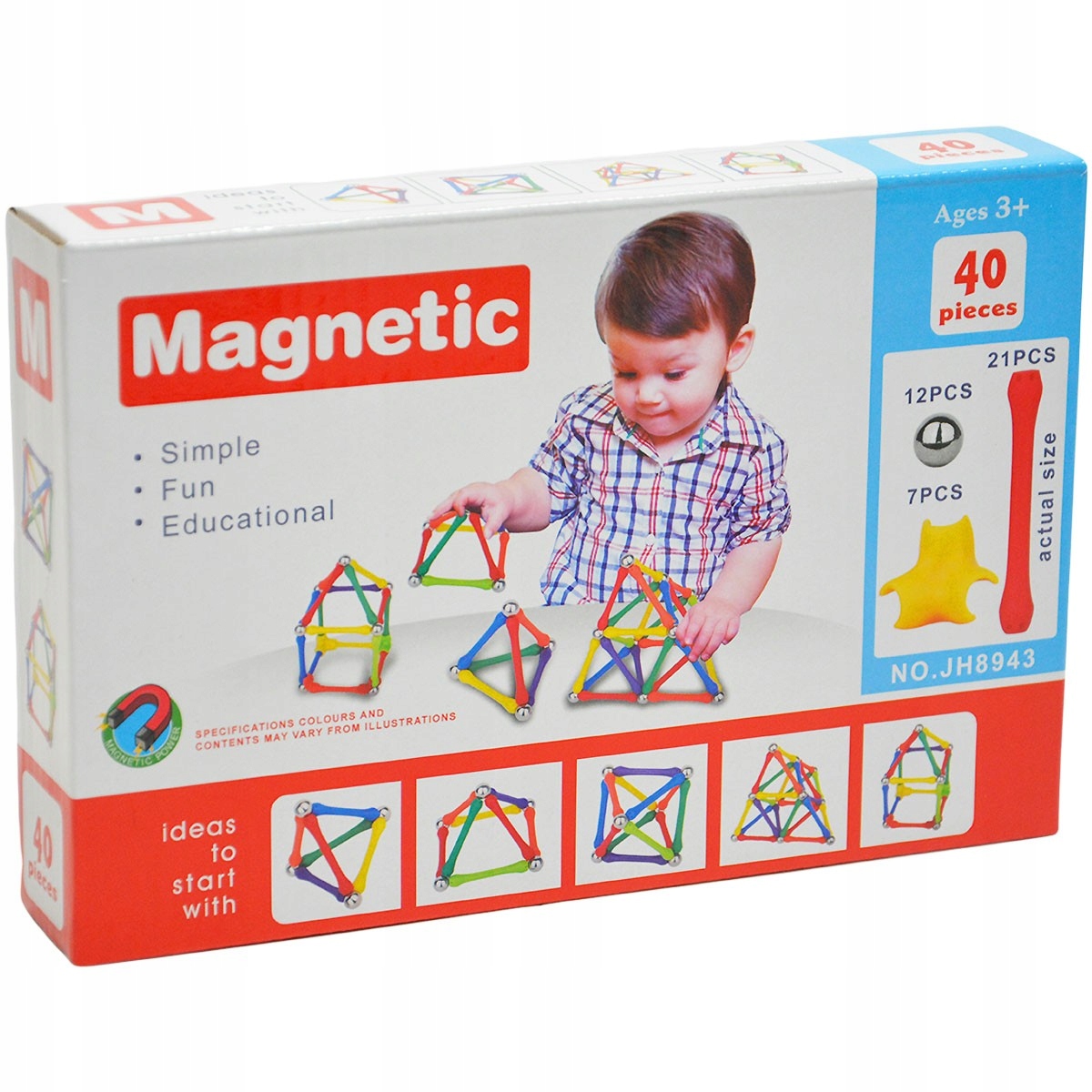 

607294 Klocki Magnetyczne 40 Elementów