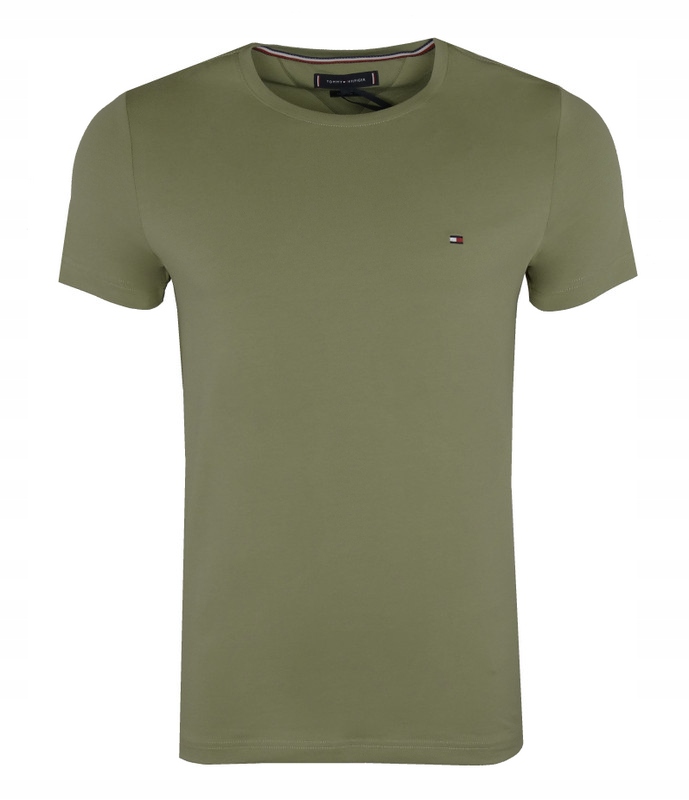 Tommy Hilfiger, t-shirt męski , Slim, oliwkowy, L