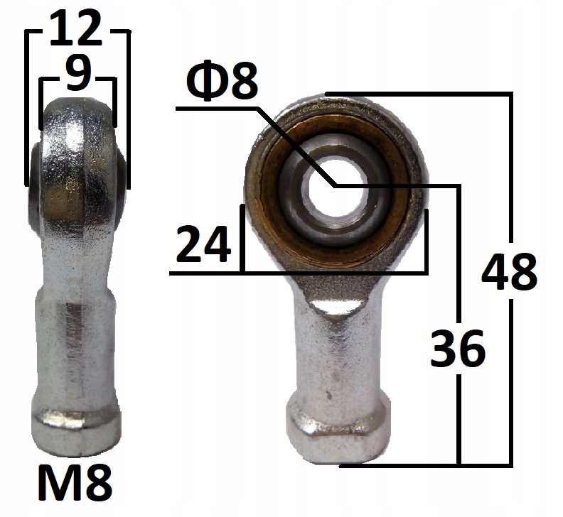

Przegub oczkowy wahliwy 8mm gwint M8 dł. 36mm