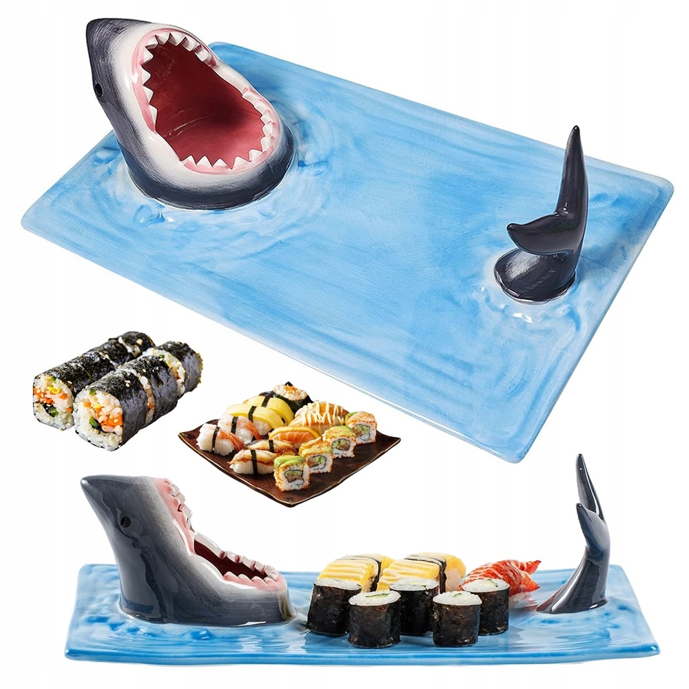 Porcelánový Talíř Žralok Obdélníkový Na Sushi A Svačiny 33*20*10 cm