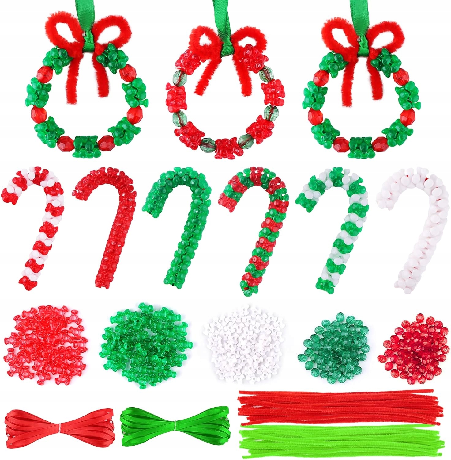 Ozdobná Sada Vánočních Korálků 2462 Kusů