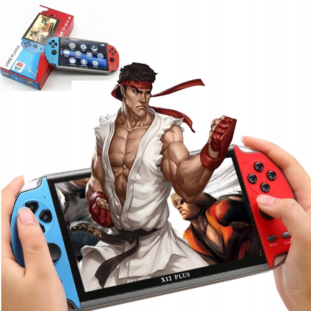 Konsola Przenośna X12 do Gier Retro 1000+ Gra Telewizyjna Mini 7" Emulator