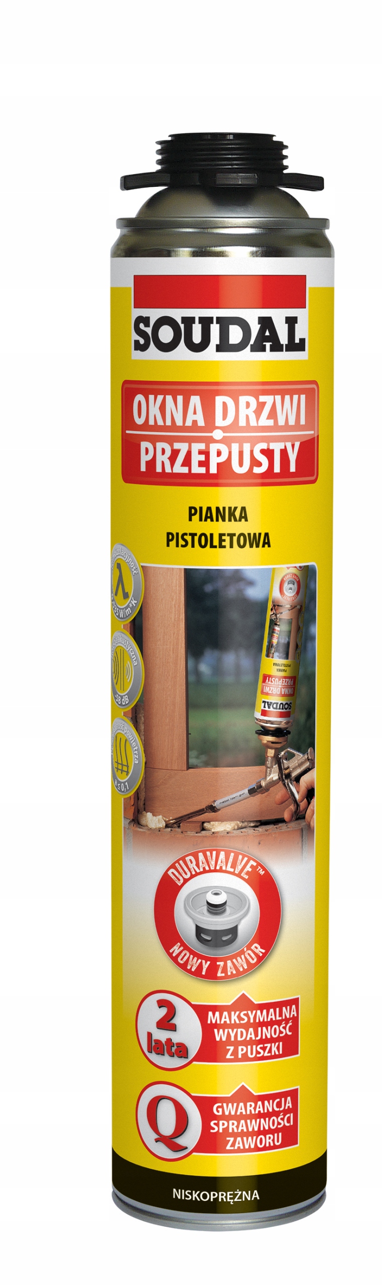 SOUDAL YELLOW PIANKA PISTOLETOWA MONTAŻOWA 750 ml