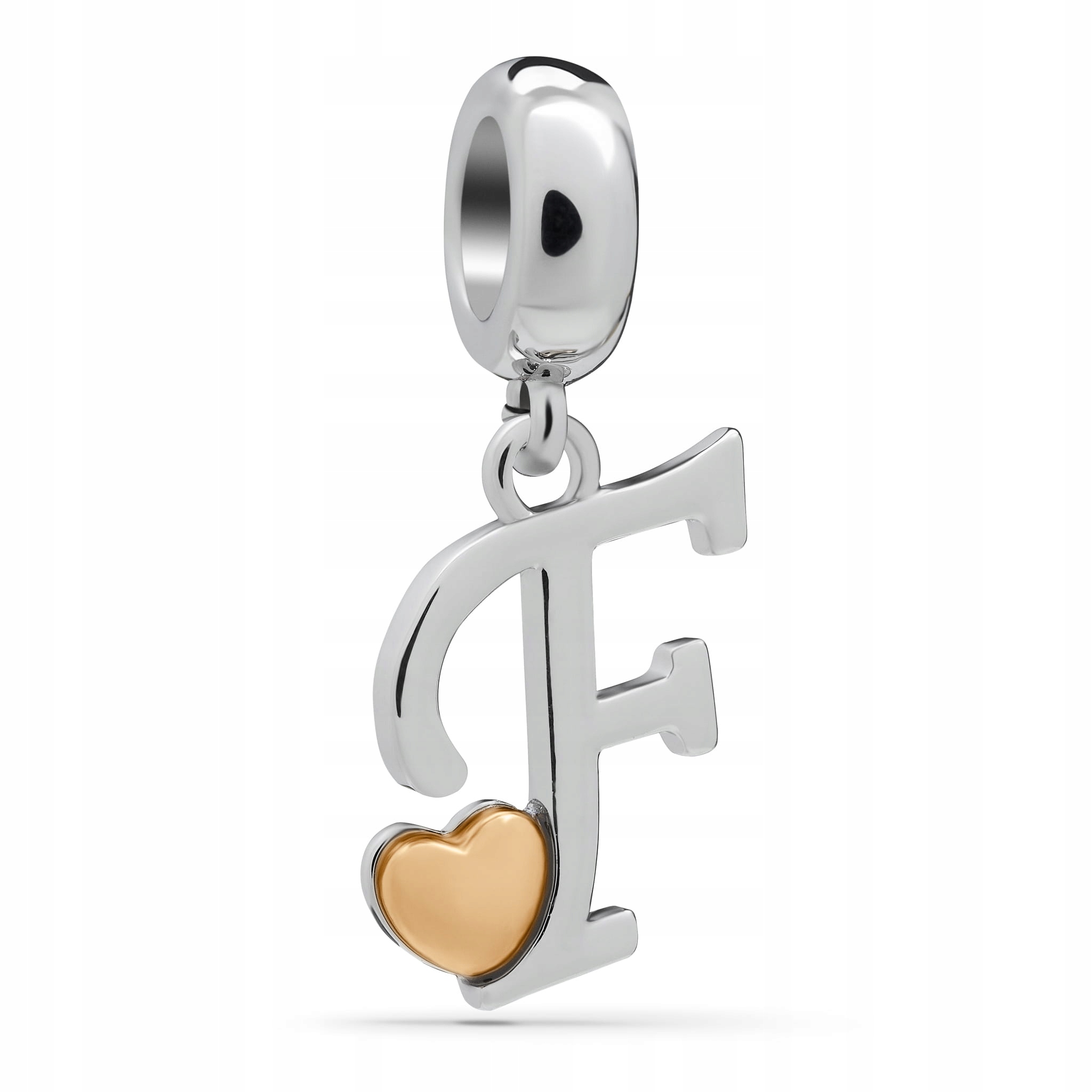 

Zawieszka Charms Literka F Serce Stal