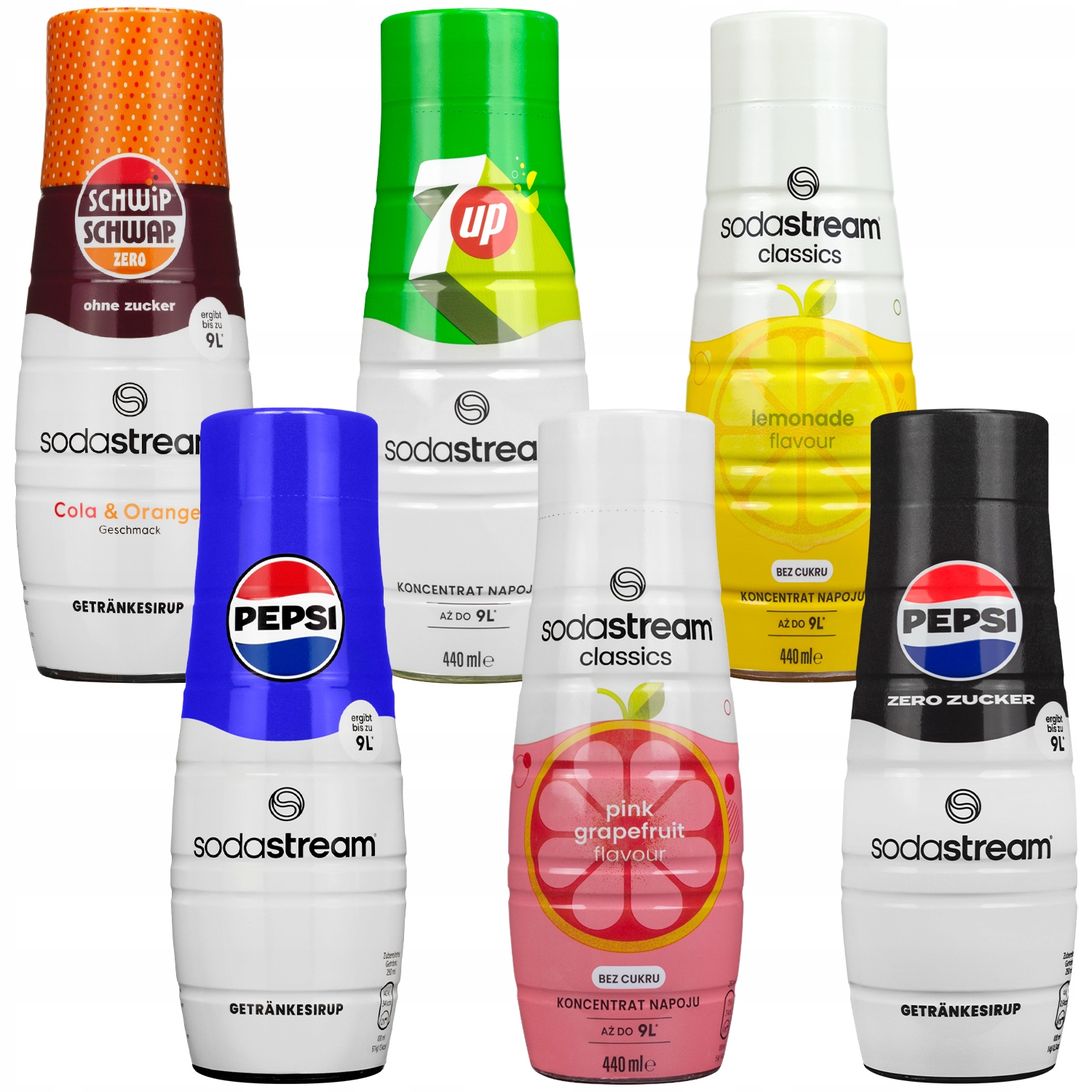 6 X Sirup Sodastream Pepsi 7UP Schwip Schwap Grepfruit Lemon Do Saturátoru