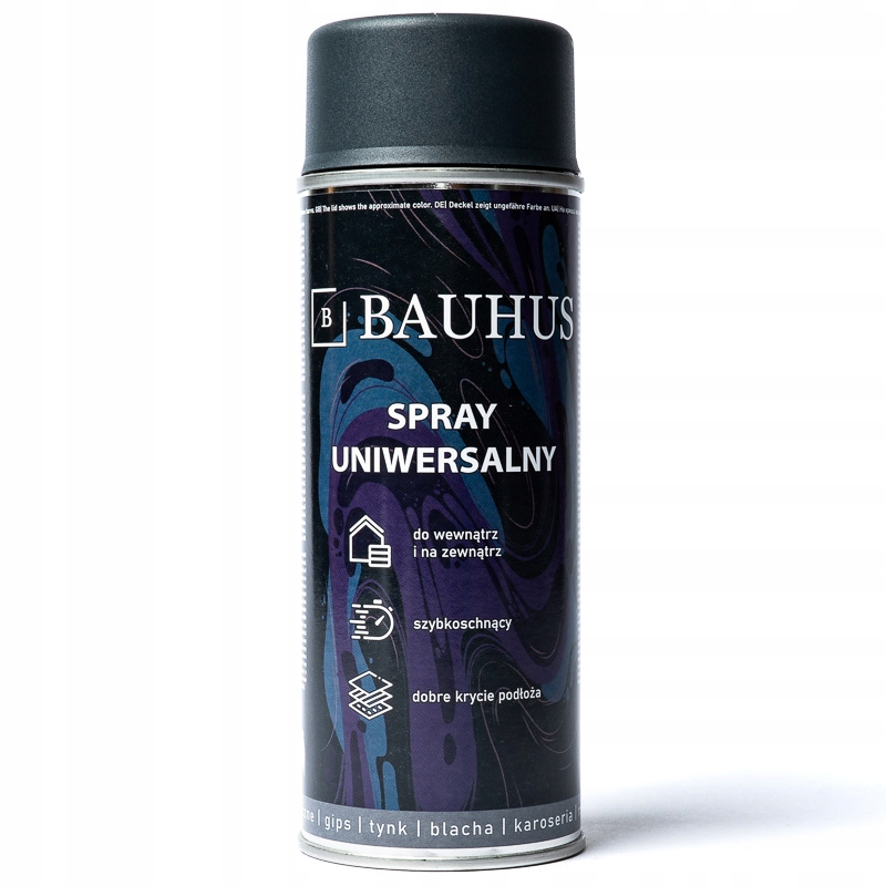 Bauhus Lakier Uniwersalny Farba Spray Emaliowa Ral 7016 Antracyt Mat