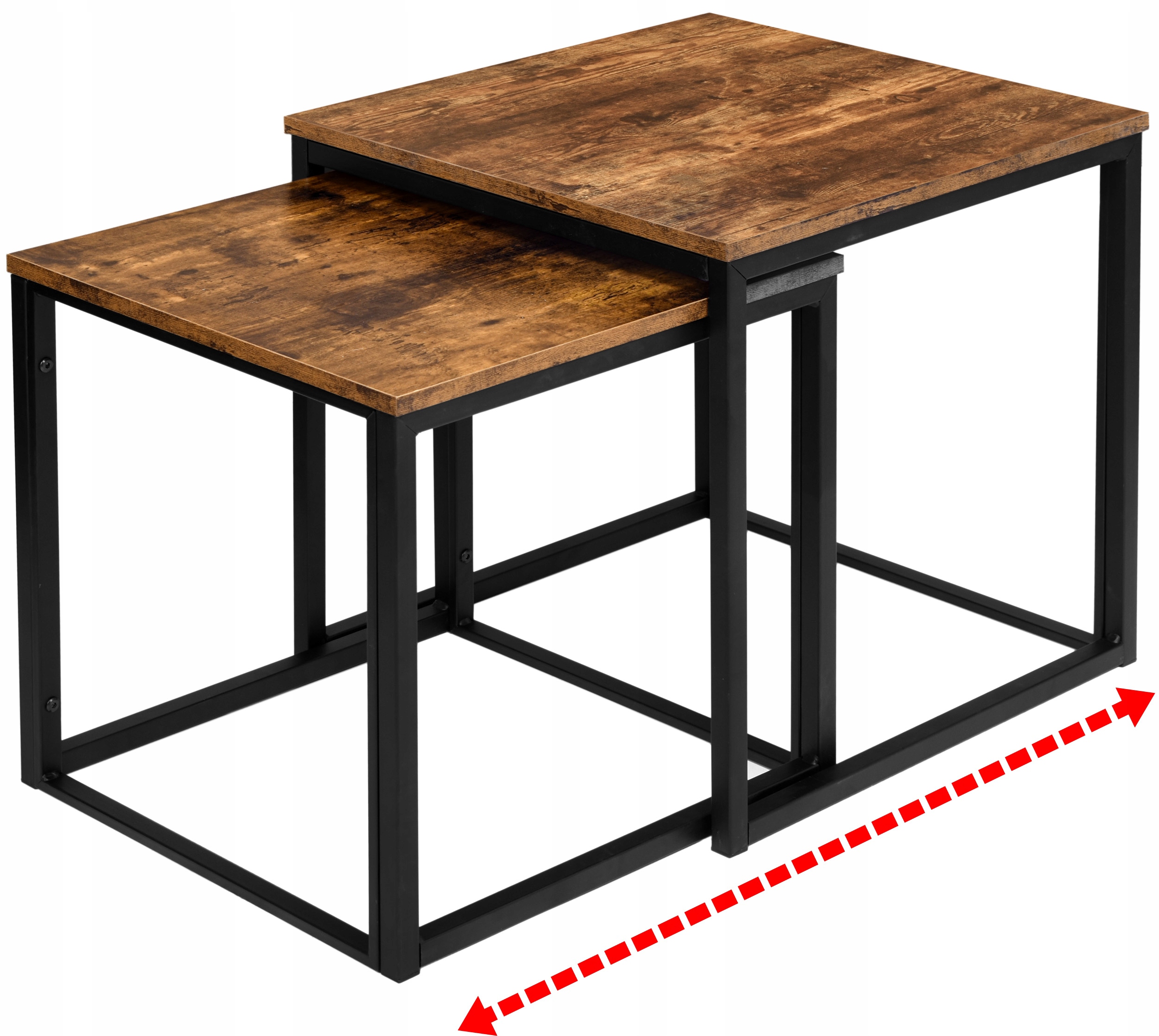 STOLIK KAWOWY ŁAWA STÓŁ ZESTAW STOLIKÓW 2w1 LOFT INDUSTRIAL STOLIKI KAWOWE Głębokość mebla 50 cm