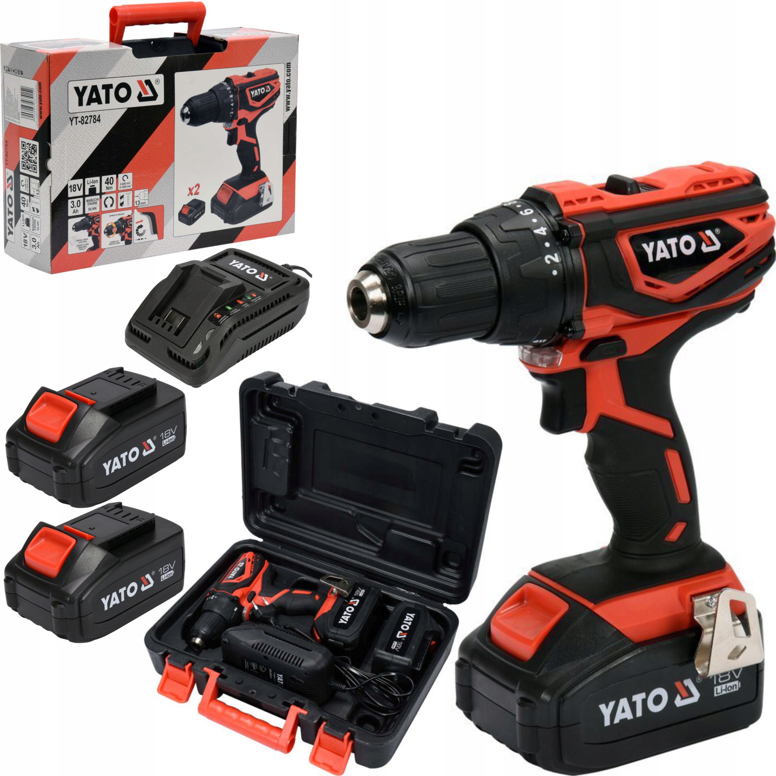 

Wiertarko Wkrętarka 18V 2x3Ah +40Nm YT-82784 Yato
