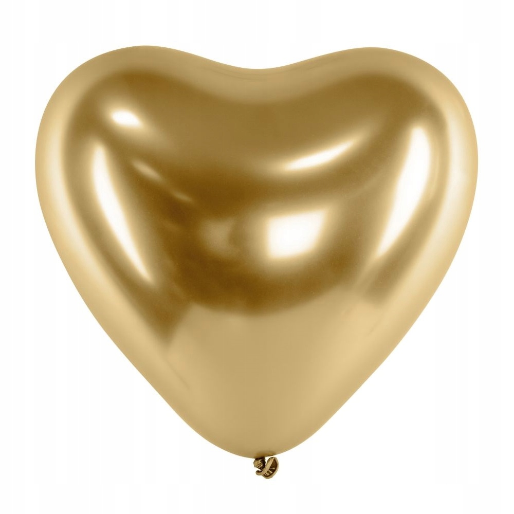 

Balony Serca chromowane glossy złote 30 cm 50 szt