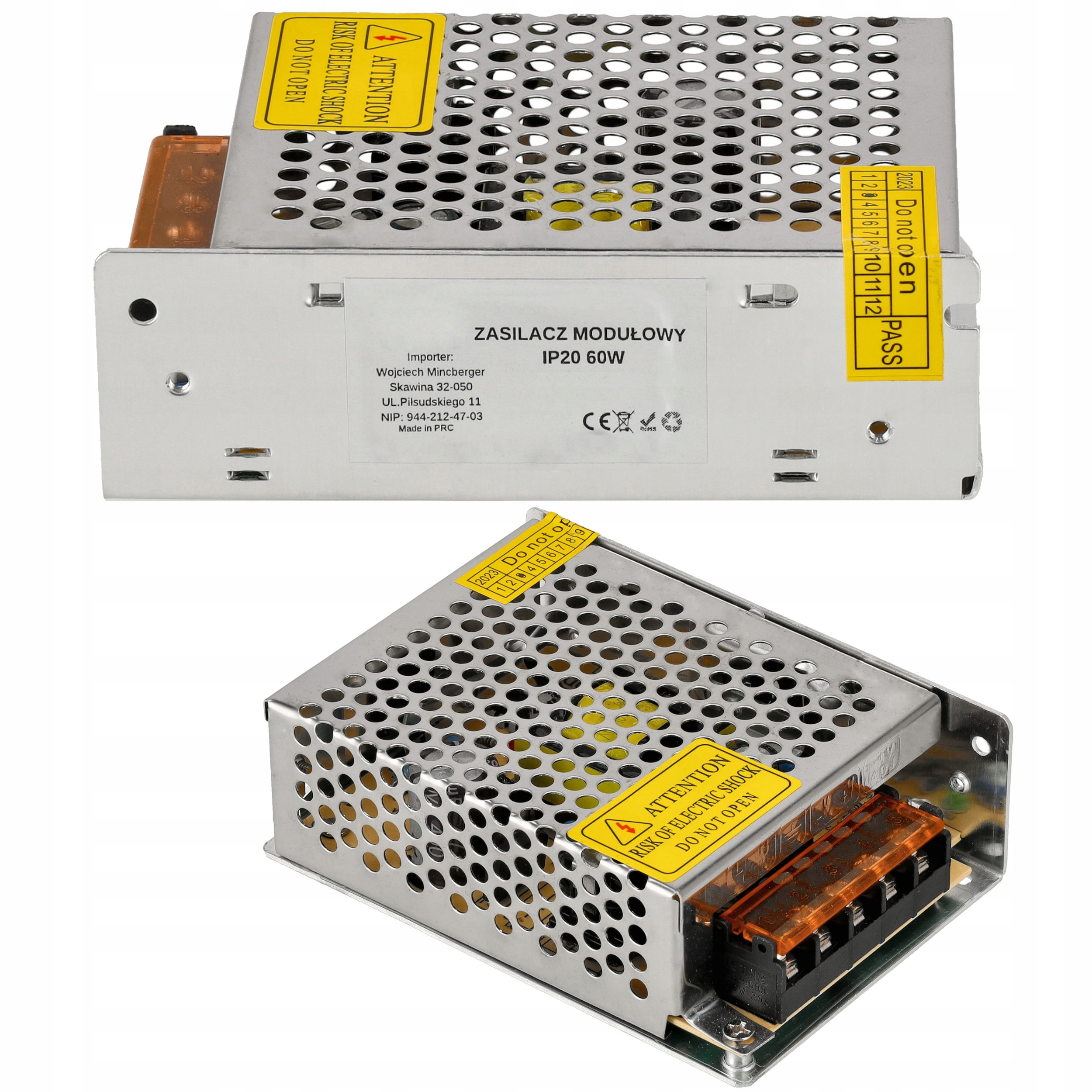 ZASILACZ LED 12V 60W 5A Modułowy IP20 DO TAŚM LED CCTV IP20 Barwa światła inny