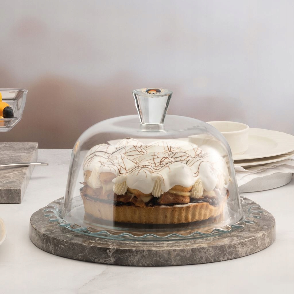 

Patera szklana z kloszem 24cm Pasabahce