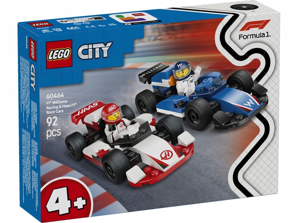 Lego City Závodní auta F1 William Racing a Haas F1 60464