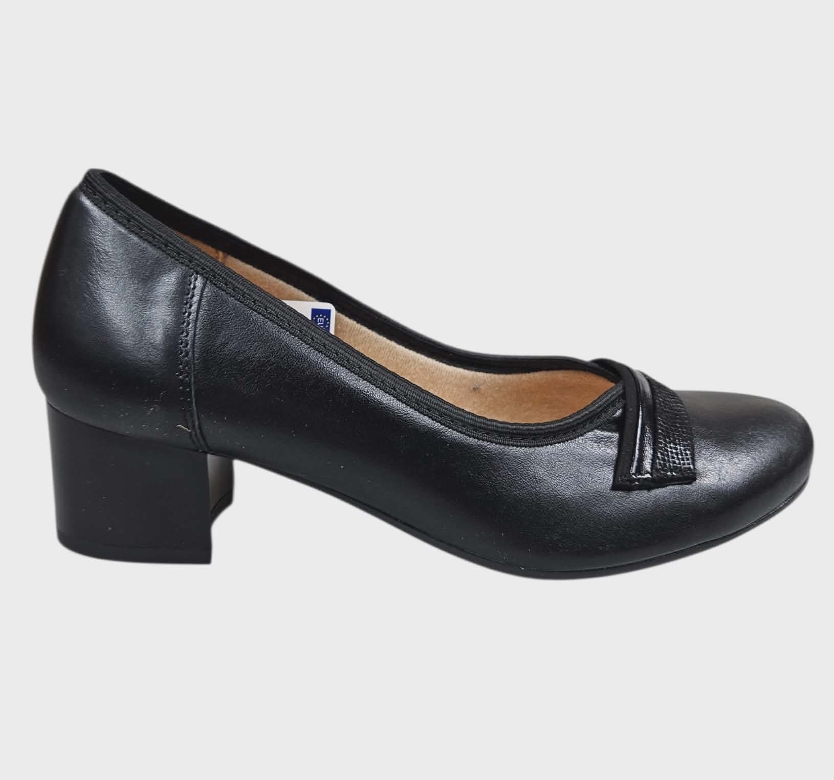 Dámské Kožené Pohodlné Lodičky Nízký Podpatek Galant 4098 Černé vel. 37