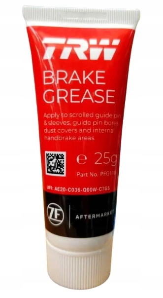 SMAR PASTA TEFLON DO TŁOCZKÓW CYLINDERKÓW PROWADNIC ZACISK HAMULCÓW TRW 25g