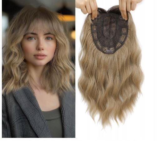 Topper Nástavec na vlasy Špinavý blond s tmavými odrosty (R6/18A#) 40 CM