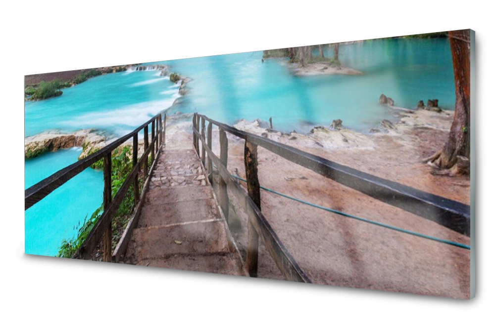 

Panel szklany do kuchni Schody Jezioro 125x50