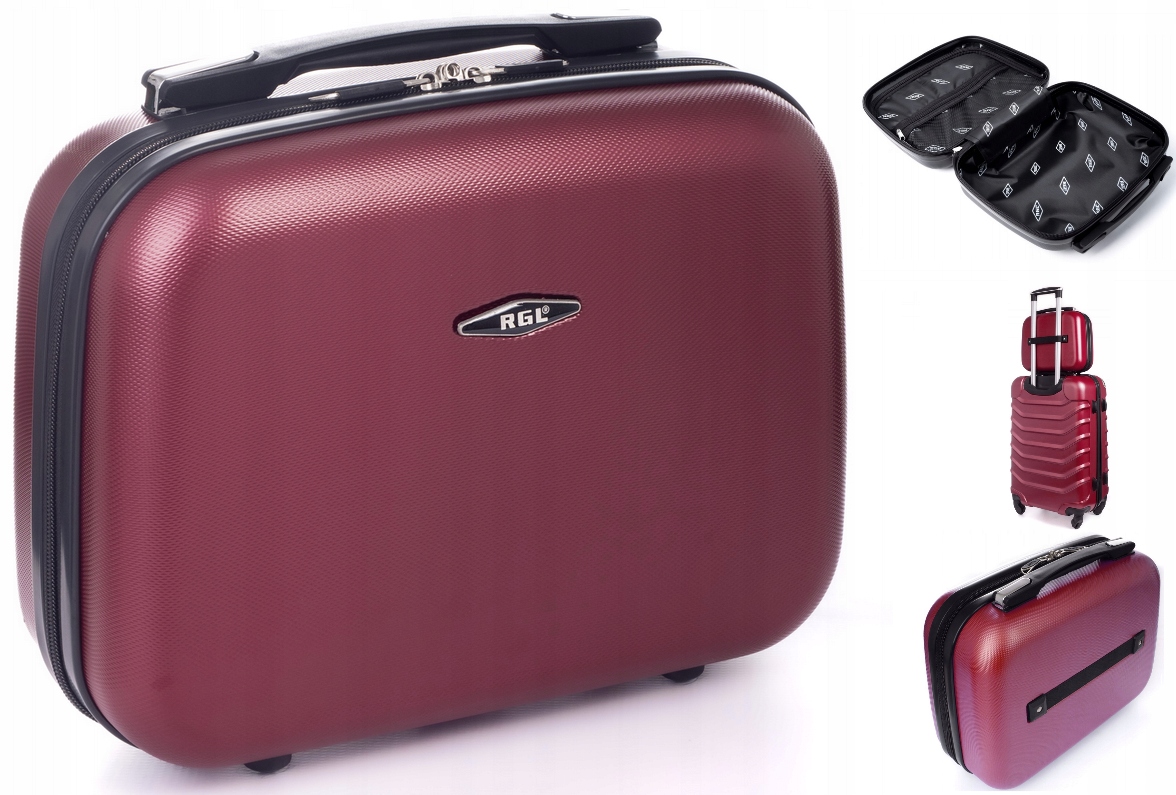 Kuferek Do Walizki Abs Kosmetyczka Bagaż Rgl Bordowy