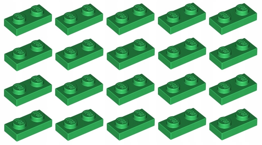

Lego płytka 1x2 zielona 20 szt. 3023 Nowa