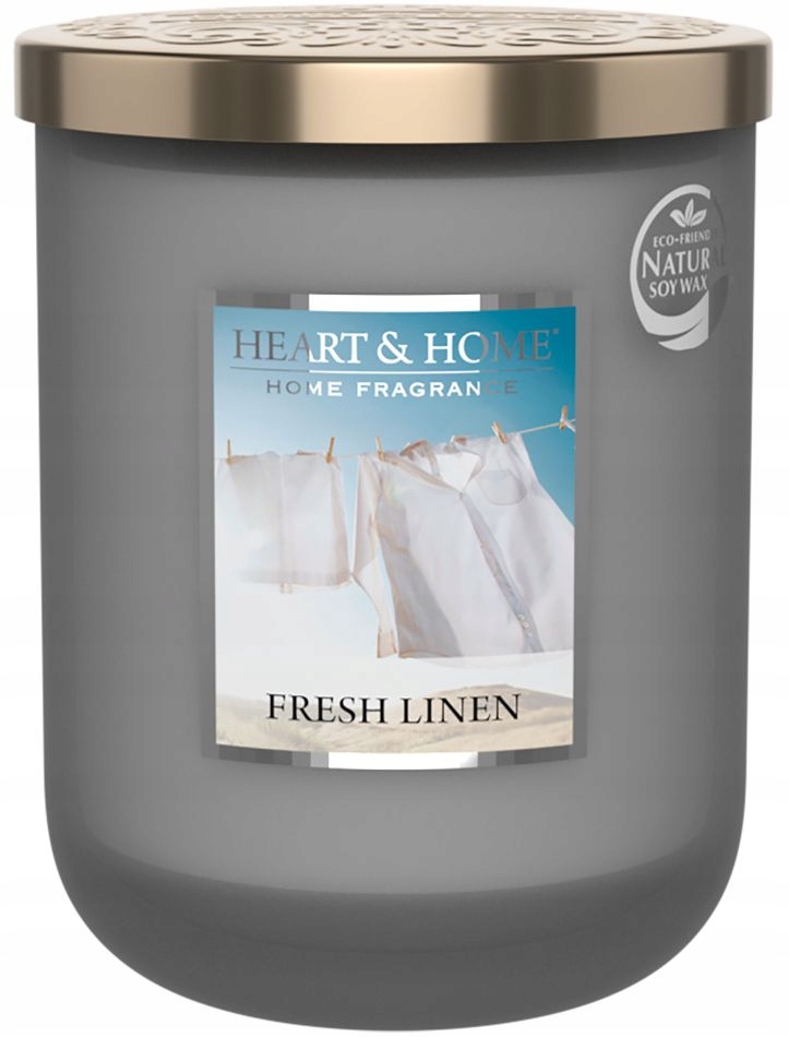 Velká Svíčka Heart & Home Fresh Linen Sójová Vonná Svíčka