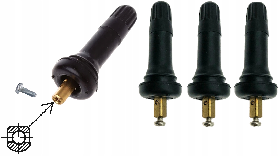 

Zawór do czujnika Tpms Schrader 2w1 4szt