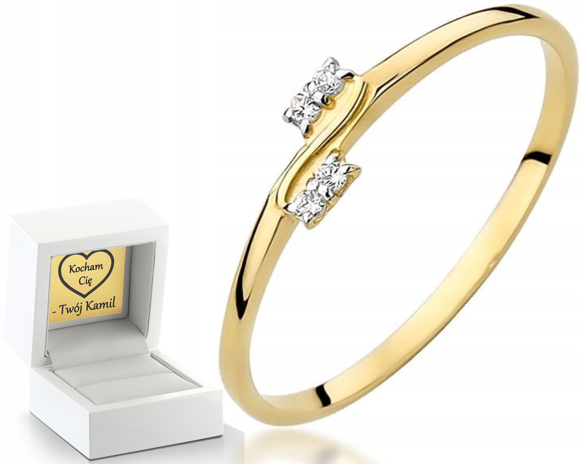 Zlatý Prstýnek S Brilianty Gravírování 585 Obchod