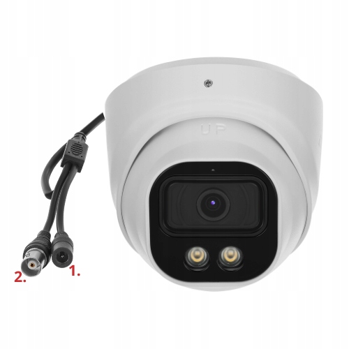 BIAŁA ZEWNĘTRZNA KAMERA ANALOG 5Mpx ANALOGOWA KAMERA KOPUŁKOWA DUAL LIGHT Model KAMERA ANALOGOWA MONITORING DOMU 5Mpx KOPUŁOWA DVS