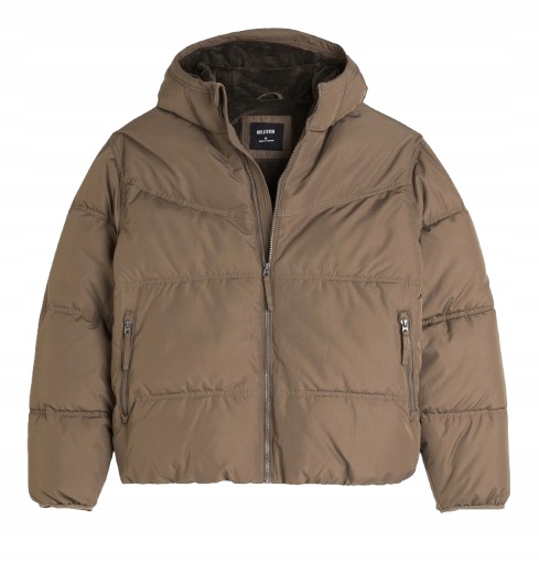 Bunda Abercrombie Hollister XL hnědá, péřová, teplá