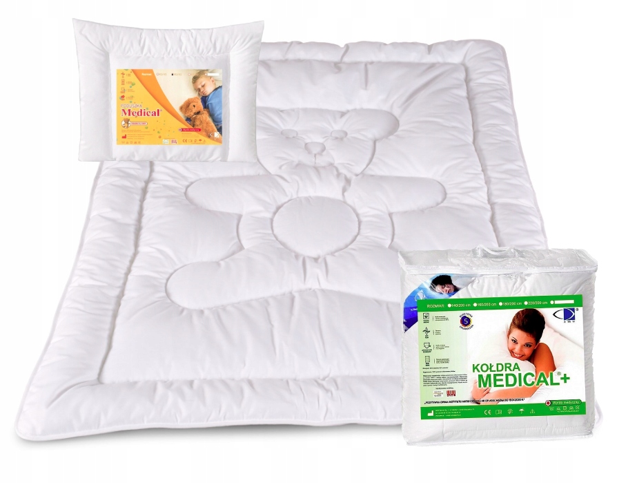 KOŁDRA 120x160 + PODUSZKA 50X70 do łóżeczka POŚCIEL ANTYALERGICZNA AMW