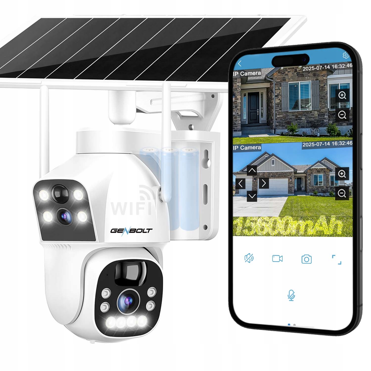 Vonkajšia solárna 8W batériová Wifi Ip kamera s nahrávaním 7/24, F1.6, bezdrôtová, 4x Zoom