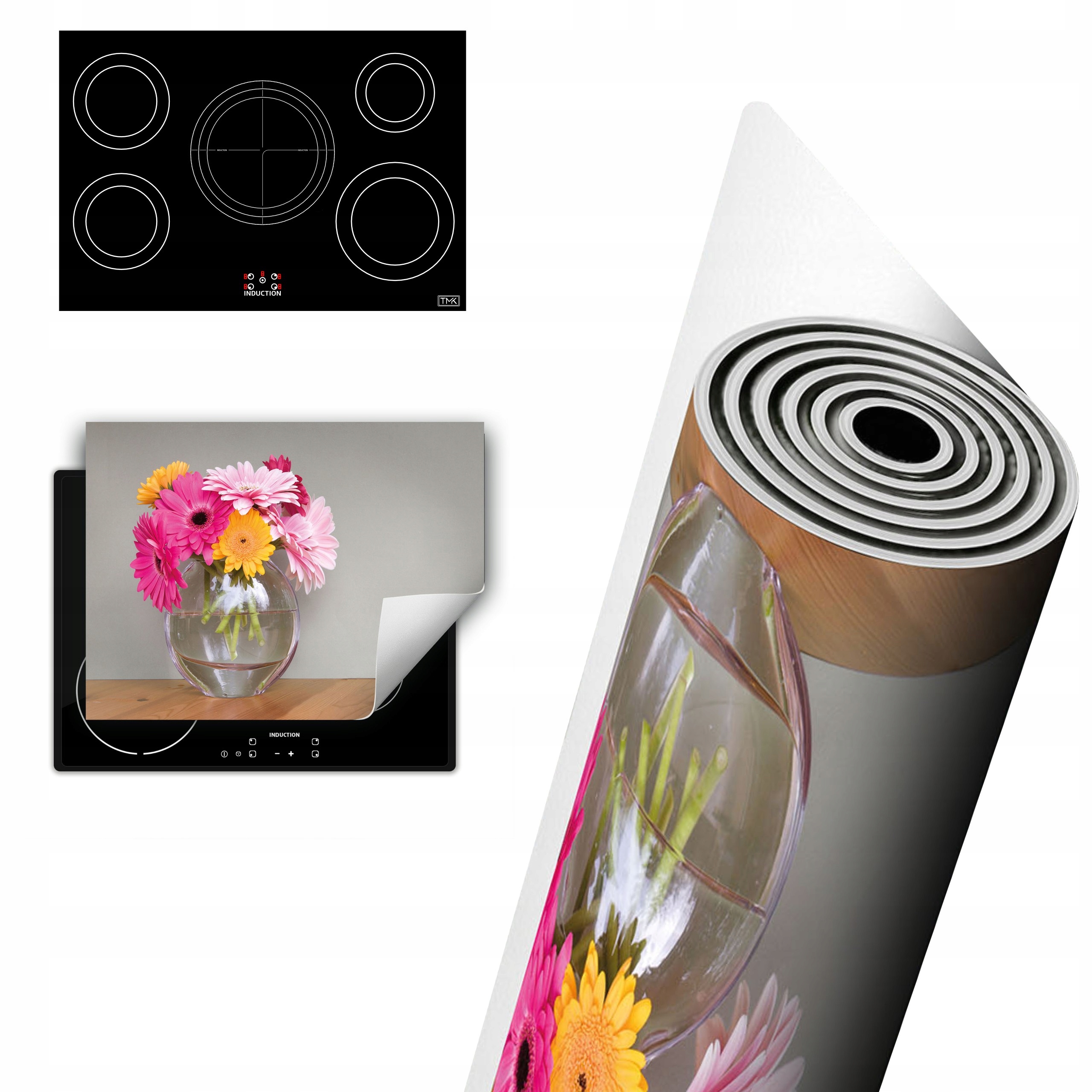 Vinylová Ochrana Na Indukci Desek 80x52 Kytice květin