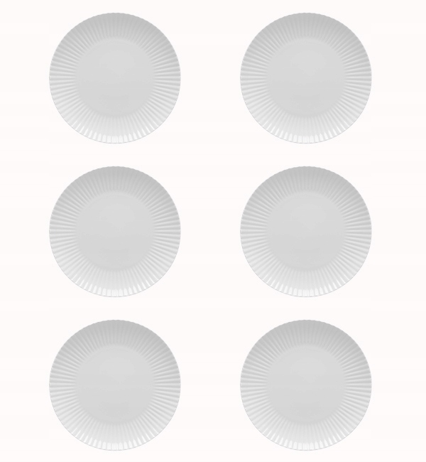 Lubiana Daisy 6x Talerz Deserowy Płytki 20,5 CM 6EL Dla 6OS Biała Porcelana