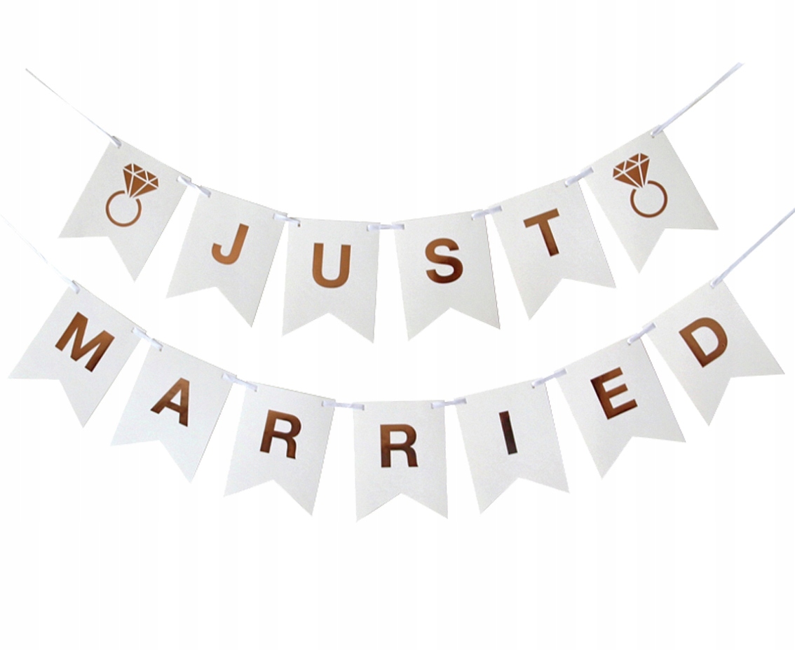 

Girlanda Just Married ślubna Na Wesele ślub 300 cm