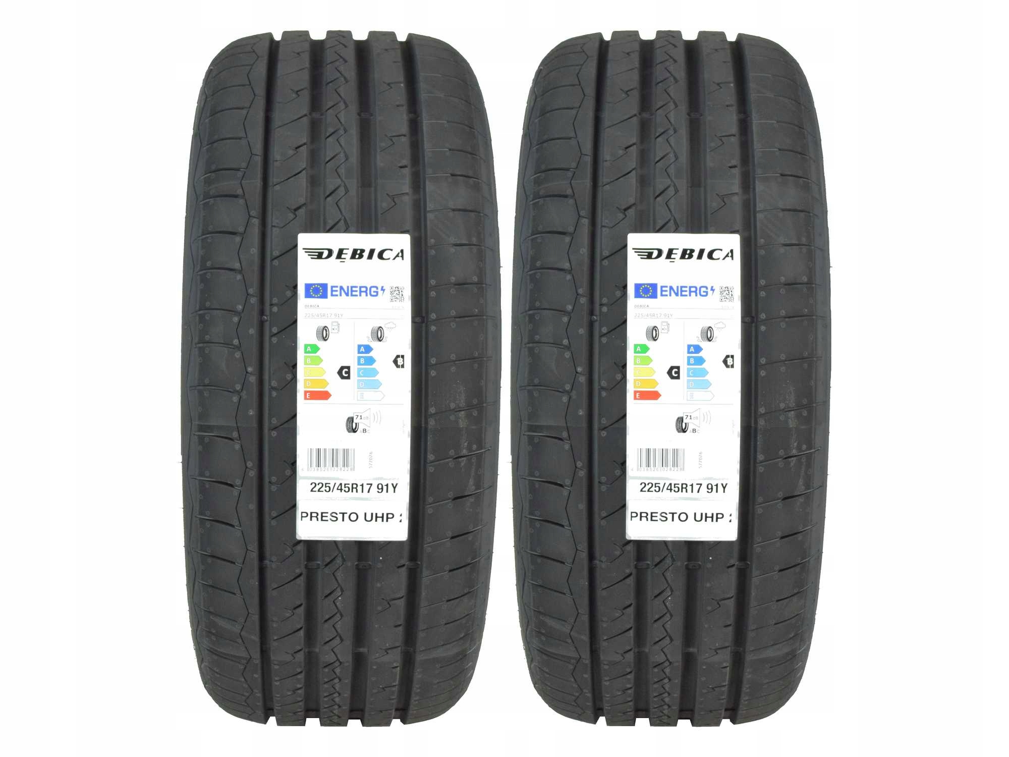 2 літні шини 225 / 45R17 Debica Presto UHP 2