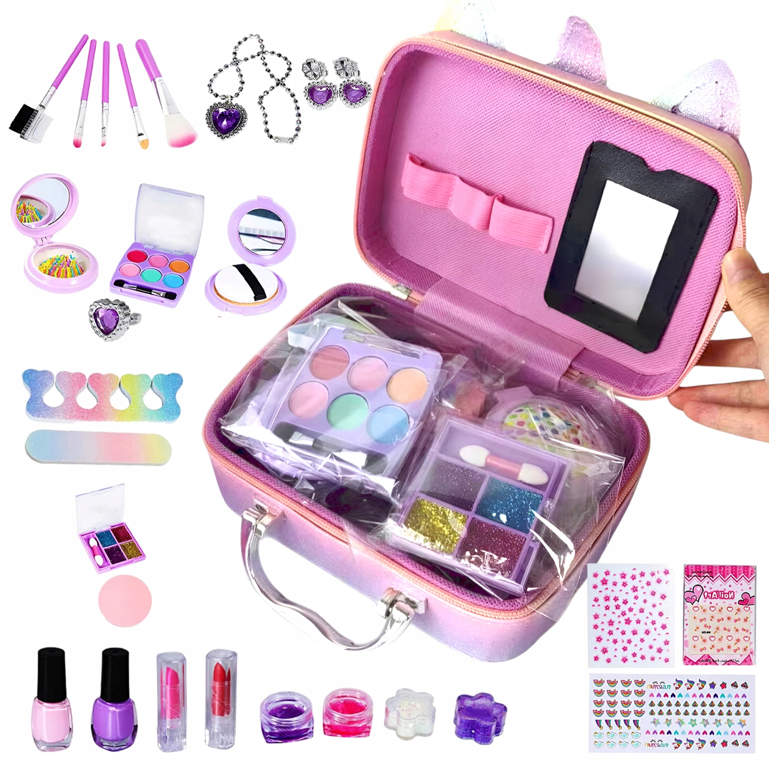 kufřík na make-up a nehty, stíny pro dívky, kufřík
