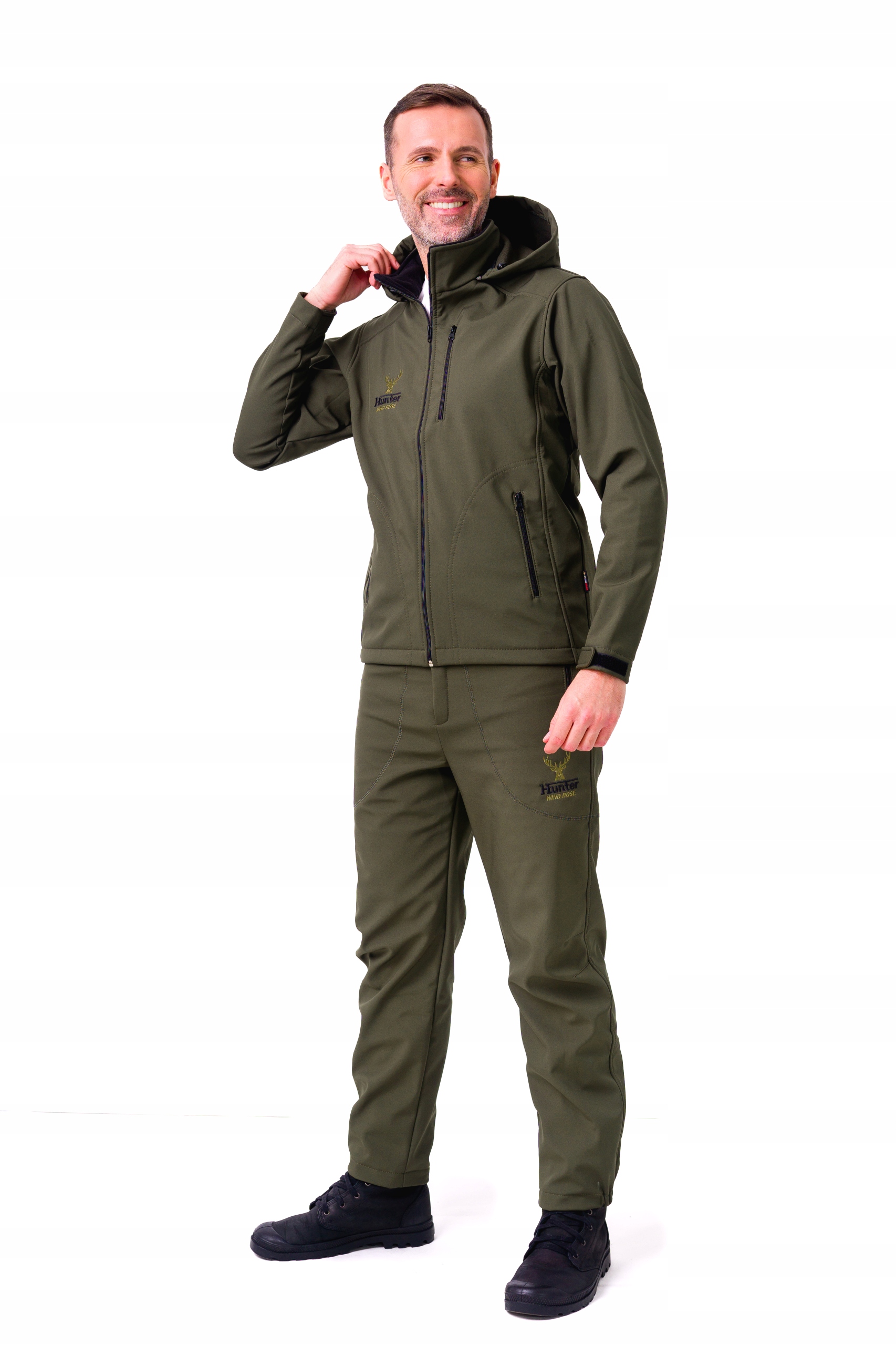 SPODNIE MYŚLIWSKIE HUNTER - SOFTSHELL- ZIELEŃ-XL Rozmiar XL