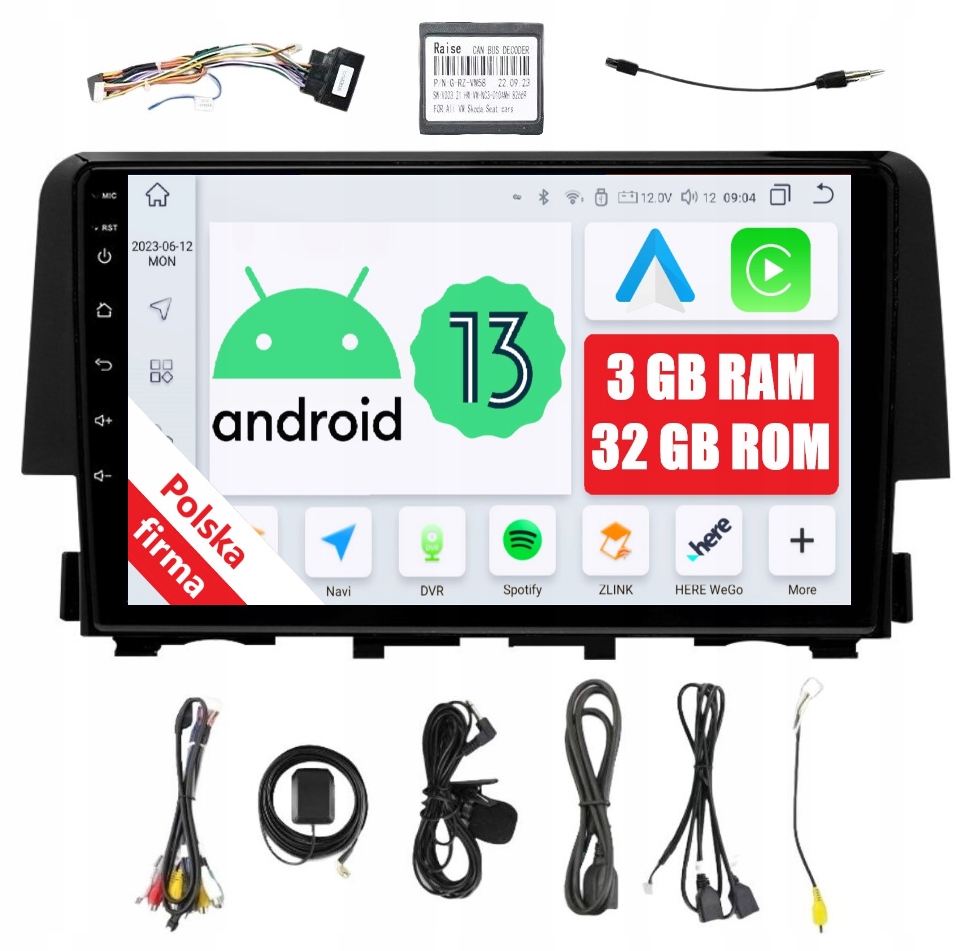 Navigácia Rádio 2DIN Android Honda CIVIC 10 X 3/32 Gb Dsp Carplay