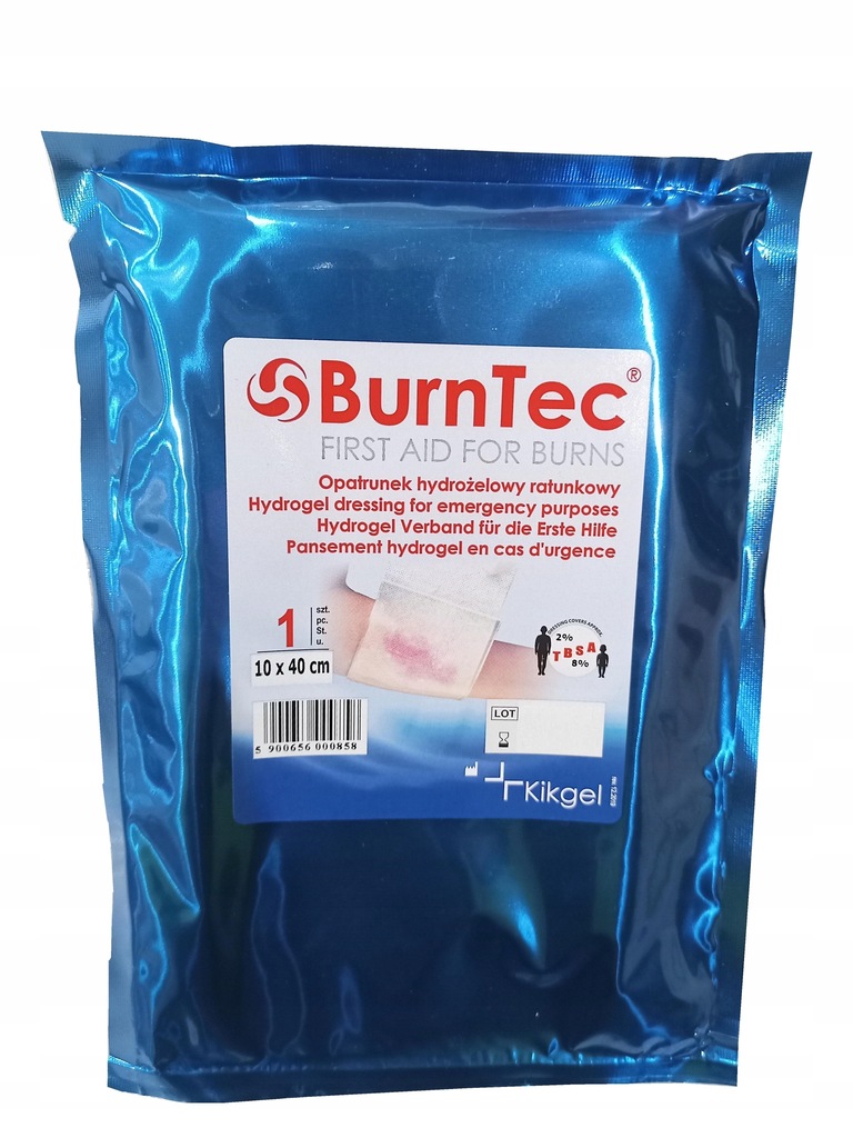 Hydrożelowy Opatrunek Ratunkowy 10x40 cm BurnTec